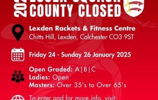 Essex Squash Closed 2025 Colchester